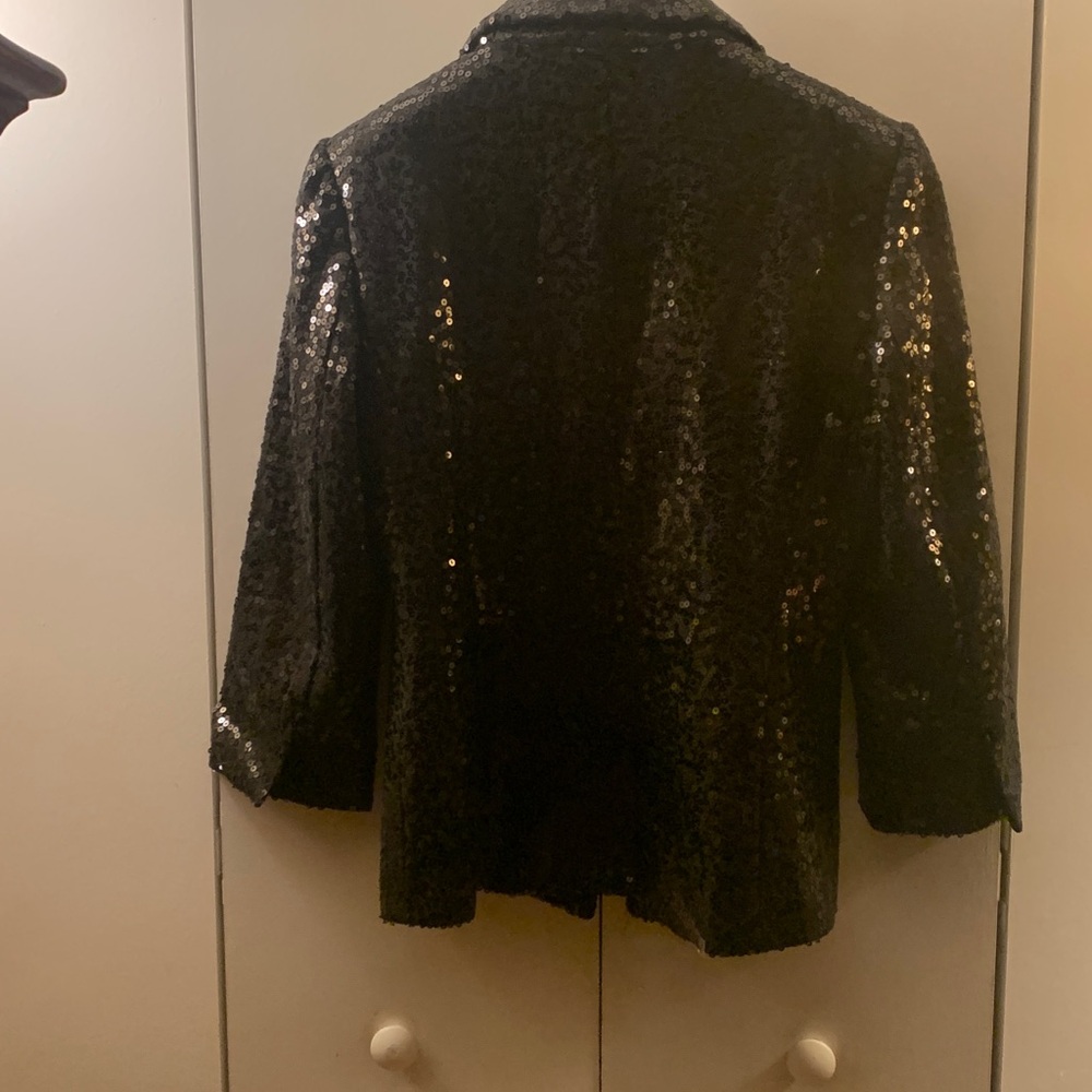 NY&C Women's Sequin Covered Black Blazer - Picture 3 of 8